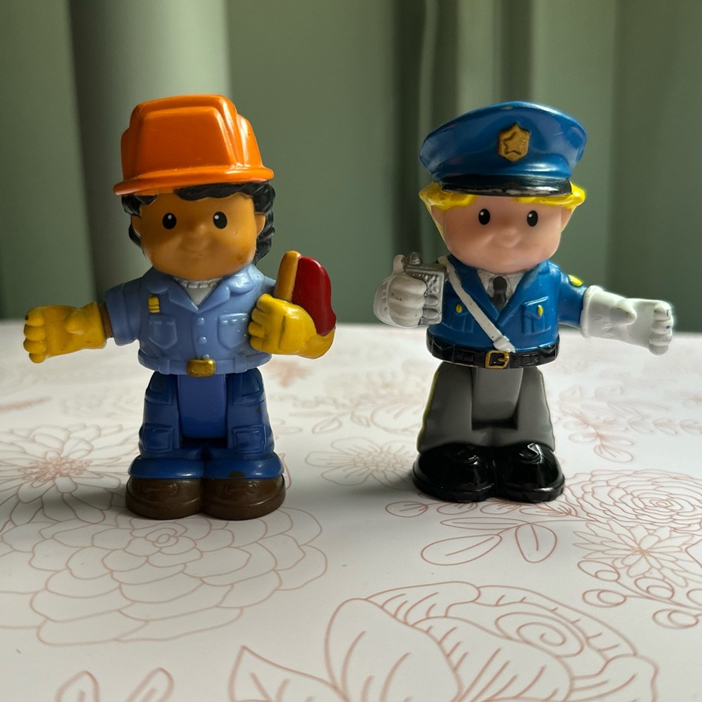 Fisher-Price Little People Bending Construction Worker & Police Officer